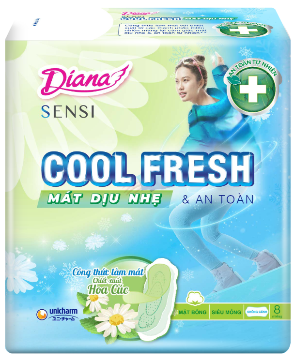 Diana SENSI Cool Fresh Mát Dịu siêu mỏng không cánh